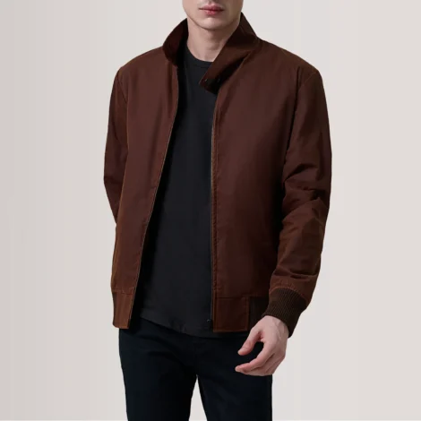 Morrison Brown Canvas Bomber Jacket