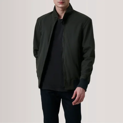 Morrison Olive Canvas Bomber Jacket